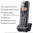 Panasonic Office Phone, Cordless Extension Handset Accessory to Connect Wirelessly to Expandable Base Station - KX-TGWA41B | Black