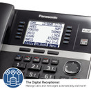 Panasonic Office Phone, Expandable 4-Line Desk Phone for Small and Medium Business, Corded Phone Base Station Expandable Up to 10 Business Phones Wirelessly - KX-TGW420B (Black)