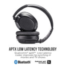 MEE audio Matrix Cinema wireless Bluetooth headphone with Audio Enhancement, Black