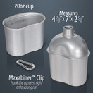 Maxam Aluminum Canteen With Cover and Cup, 32 Ounce