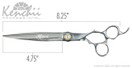 Kenchii Professional Piranha High End Grooming Shears - 8.25 Silver