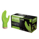 GLOVEWORKS HD Industrial Green Nitrile Gloves with Raised Diamond Texture Grip, Box of 100, 8 Mil, Size Medium, Latex Free, Powder Free, Textured, Disposable, Food Safe - GWGN44100-BX