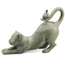 SPI Home Crouching Cat with Bird 33431