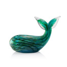 SPI Home Art Glass Teal Blue Whale 76082