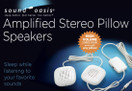 Sound Oasis Amplified Pillow Speakers with High Volume Stereo Sound & Inline Volume Control PA-100