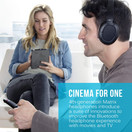 MEE audio Matrix Cinema Bluetooth Wireless Over-Ear High Resolution Stereo Headphones with aptX Low Latency for Improved Lip Sync & CinemaEAR Audio Enhancement for Clearer Sound in Movies & TV Shows