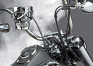 Kruzer Kustom Kaddy Chrome Skull Motorcycle, Cup Holder HANDLE BAR Mount