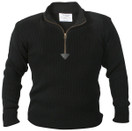 Rothco , Quarter Zip Acrylic Commando Sweater - Black XL