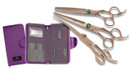 Kenchii Rose Gold Grooming Shears for All Breeds (7.0" 3 Piece Set)