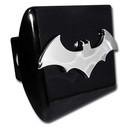 Elektroplate Batman Bat Emblem on Black Metal Hitch Cover | BAT-3D-BLK-HRC