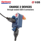 Tecmate Optimate USB O-105 - 3300mA Dual Output Weatherproof Charger with Bike Plug