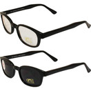 Pacific Coast Original KD's Biker Sunglasses Clear and Smoke Lenses