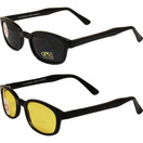 Pacific Coast Sunglasses Original KD's Biker Sunglasses 2-pack Smoke and Yellow Lenses, Black