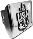 Elektroplate Navy Anchor Emblem on Chrome Hitch Cover | NAVY-ANCHOR-CHR-HRC