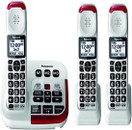 Panasonic KX-TGM420W + (2)KX-TGMA44W Amplified Cordless Phone with Digital Answering Machine Expandable upto 6 Handsets and Voice Volume Booster 40 dB