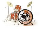 FanMerch Drum Kit Led Zeppelin, John Bonham, Tribute Vistalite Transparent Amber Mini Drum Set Replica Collectible