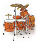 FanMerch Drum Kit Led Zeppelin, John Bonham, Tribute Vistalite Transparent Amber Mini Drum Set Replica Collectible