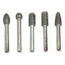 Big Horn 19391 5PC Diamond Burr Set - 1/4" Shank, 50 Grit, Coarse