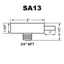 Interstate Pneumatics SA13, Compressor Air Intake Filter 5" Dia - 3/4" MPT 