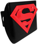 Elektroplate Superman Red emblem on black METAL Hitch Cover