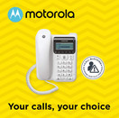 Motorola CT610 Corded Telephone with Answering Machine & Advanced Call Blocking, White