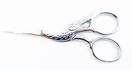 Gingher G-CST 3-1/2 inch Stork Embroidery Scissors - Chrome Handle