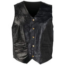 Giovanni Navarre Genuine Black Leather Motorcycle Vest