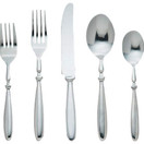 B&F Piece Nikita Bistro 20 Pc Forged Stainless Steel Flatware Set, 3.4 LB, Silver