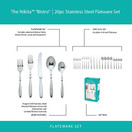 B&F Piece Nikita Bistro 20 Pc Forged Stainless Steel Flatware Set, 3.4 LB, Silver B&F Piece Nikita Bistro 20 Pc Forged Stainless Steel Flatware Set, 3.4 LB, Silver