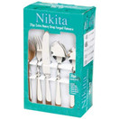 B&F Piece Nikita Bistro 20 Pc Forged Stainless Steel Flatware Set, 3.4 LB, Silver