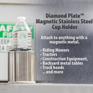 Diamond Plate Magnetic Cup Holder for Keeping Your Drink Secure to Most Metal Surfaces - Stainless Steel