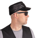 Casual Outfitters Solid Genuine Lambskin Leather Cap