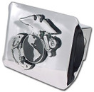 Elektroplate U.S. Marines Anchor Emblem on Chrome Hitch Cover MRN-INS-CHR-HRC