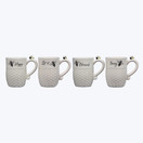 Ceramic Bee Coffee Mug Cup | Set of 4