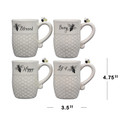 Ceramic Bee Coffee Mug Cup | Set of 4