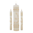 Will & Baumer Gold Toned Floral Wedding Candle Unity Set with Ring Design, Set of 3