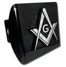 Masonic Square & Compasses Black All Metal Hitch Cover