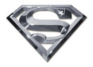 Superman 3D Chrome Metal Auto Emblem - 4" x 3"