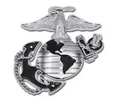 Elektroplate Marines Premium Anchor Chrome Emblem with Black Accent