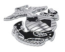 Elektroplate Marines Premium Anchor Chrome Emblem with Black Accent