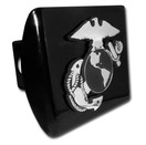 Elektroplate U.S. Marines Anchor Emblem on Black Metal Hitch Cover - Black