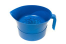 Blue Easy Greasy Plastic Strainer with Handle -3 Pc Colander Set - Ground Beef Grease Strainer | Blue