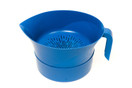 Blue Easy Greasy Plastic Strainer with Handle -3 Pc Colander Set - Ground Beef Grease Strainer | Blue