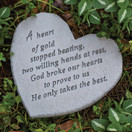 A Heart Of Gold Stopped Beating Heart Shaped Memorial Stone '08601