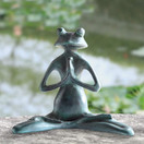 SPI Home Meditating Yoga Frog Garden Sculpture 21091 | Aluminum Outdoor Statue