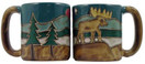 One (1) MARA STONEWARE COLLECTION - 16 Oz Coffee Cup Collectible Mug Moose Design