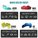 SISU Mouth Guards Max 2.4mm Custom Fit Sports Mouthguard & Molding Heat Pack for Youth/Adults | Charcoal Black