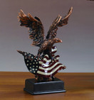 Treasure of Nature Eagle with American Flag Statue (M) - Sculpture