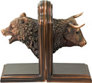 Treasure of Nature 9"Wx8"H Bronze Plated Resin Beer & Bull Head Bookends