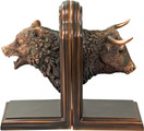 Treasure of Nature 9"Wx8"H Bronze Plated Resin Beer and Bull Head Bookends